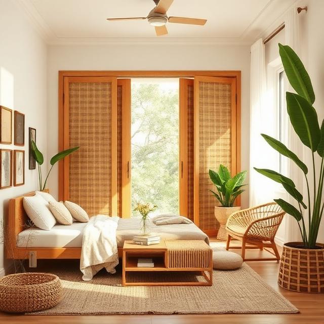 Natural Bamboo or Woven Doors
