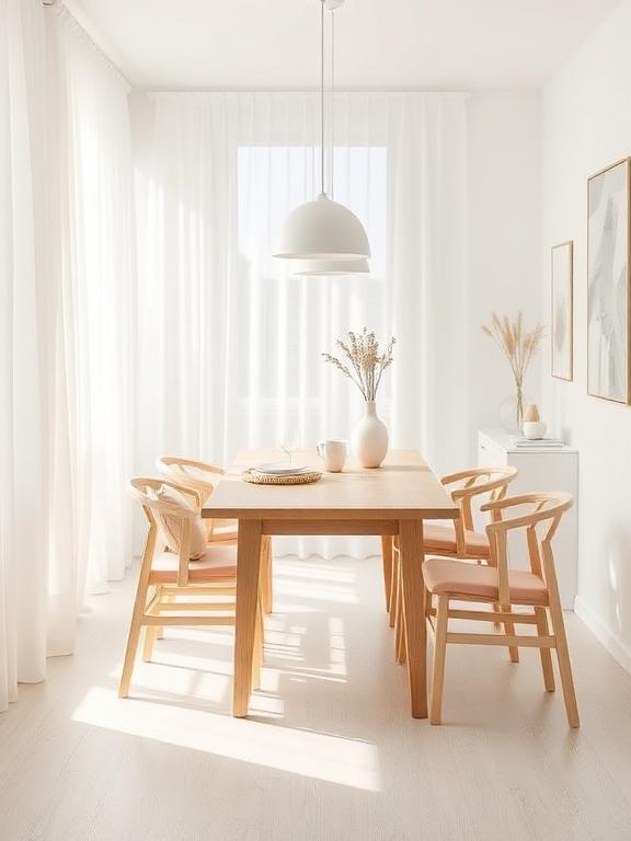 Feminine Scandinavian Dining Room