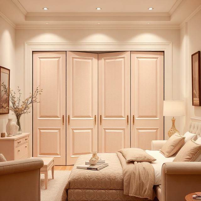 Textured Fabric-Covered Doors