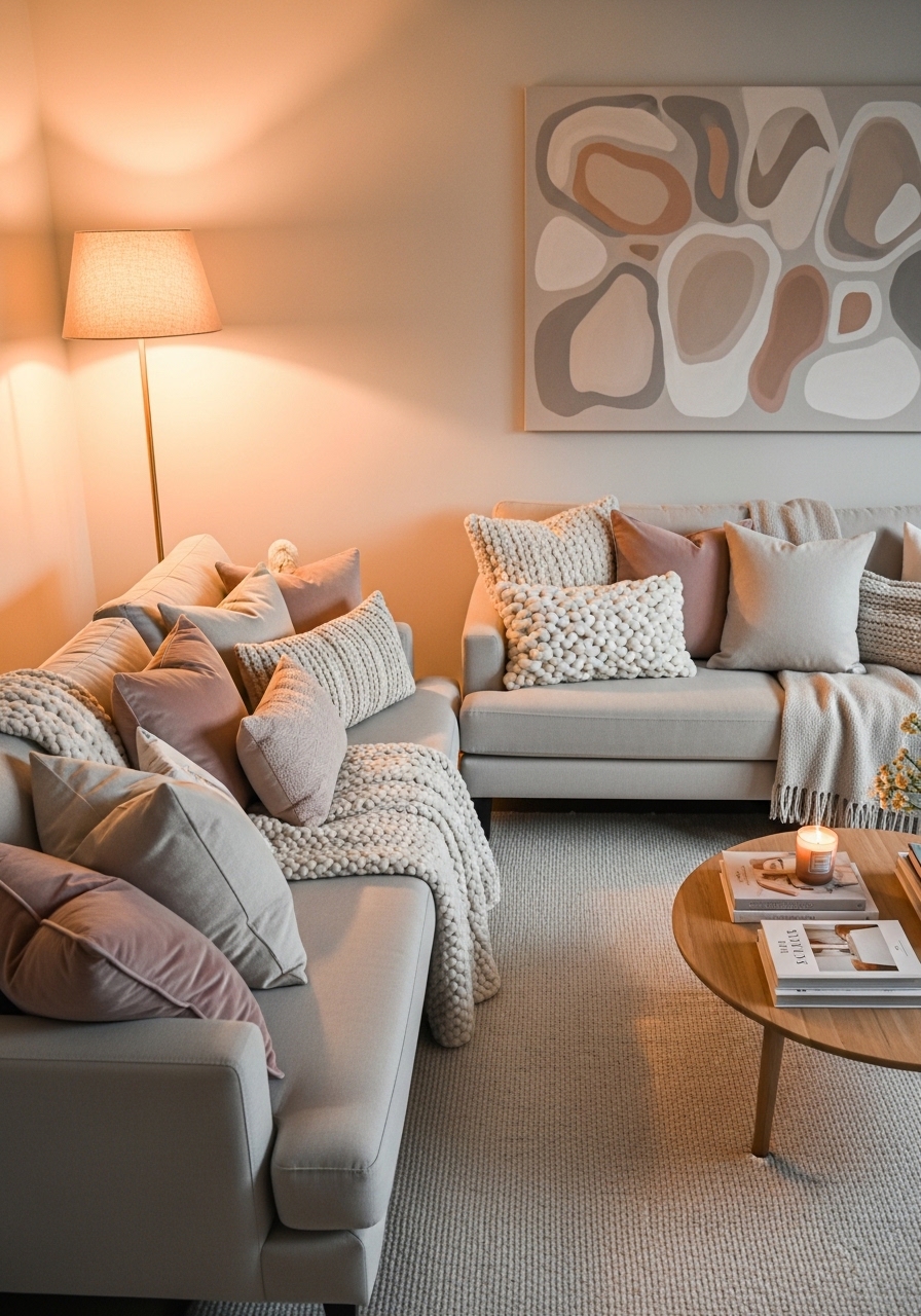 Layered Throw Pillows for Depth and Comfort