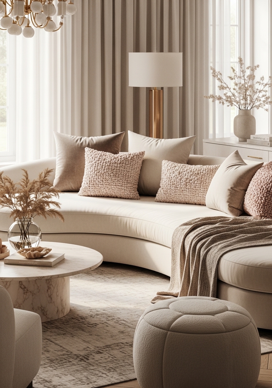 Curved Sofas for a Soft, Feminine Flow
