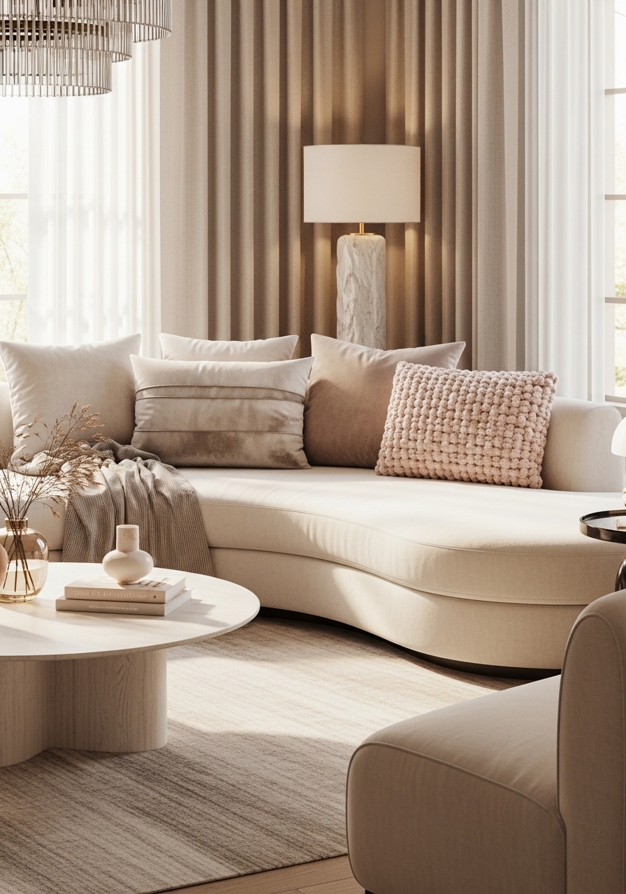Curved Sofas for a Soft, Feminine Flow