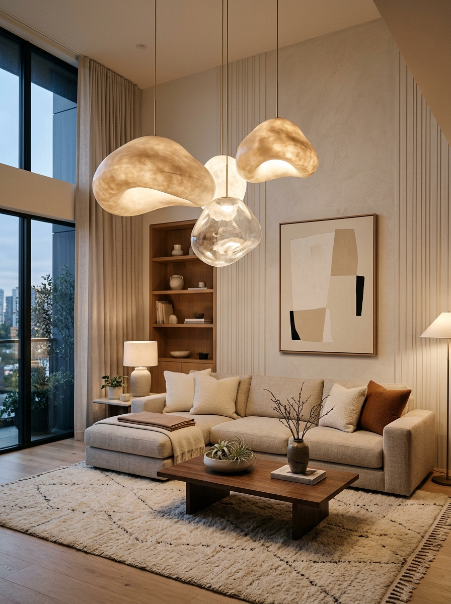 Statement Lighting with Minimal Decor