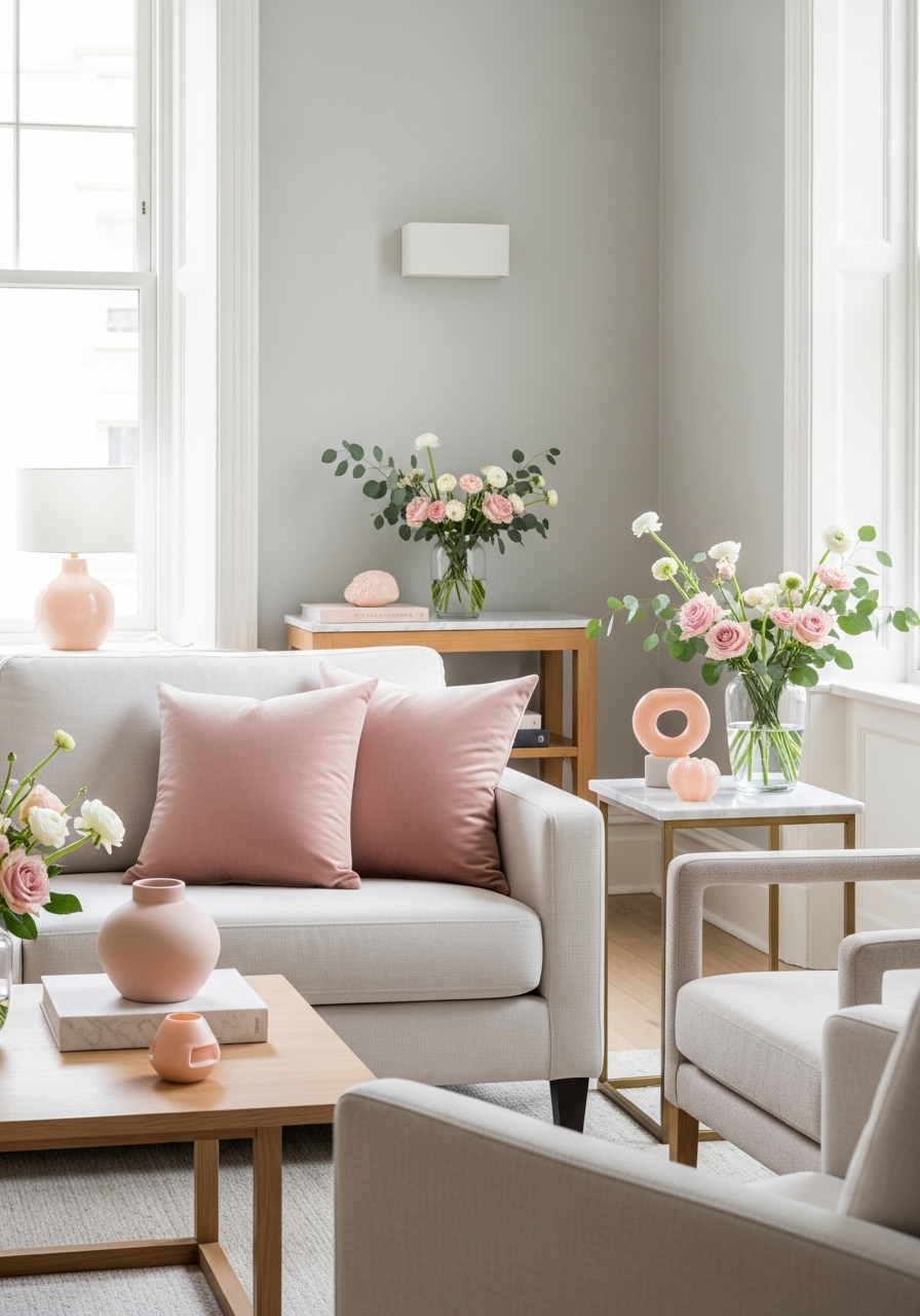 Subtle Pops of Color for a Feminine Touch