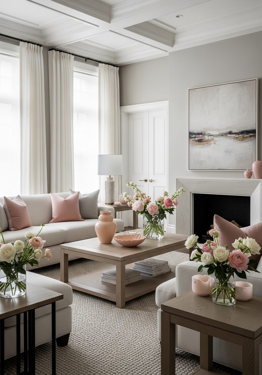 Subtle Pops of Color for a Feminine Touch
