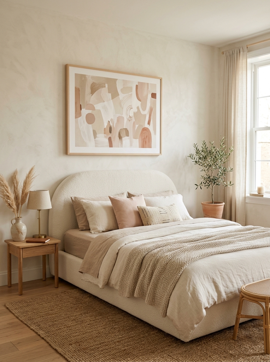Soft Feminine Artwork in Neutral Tones