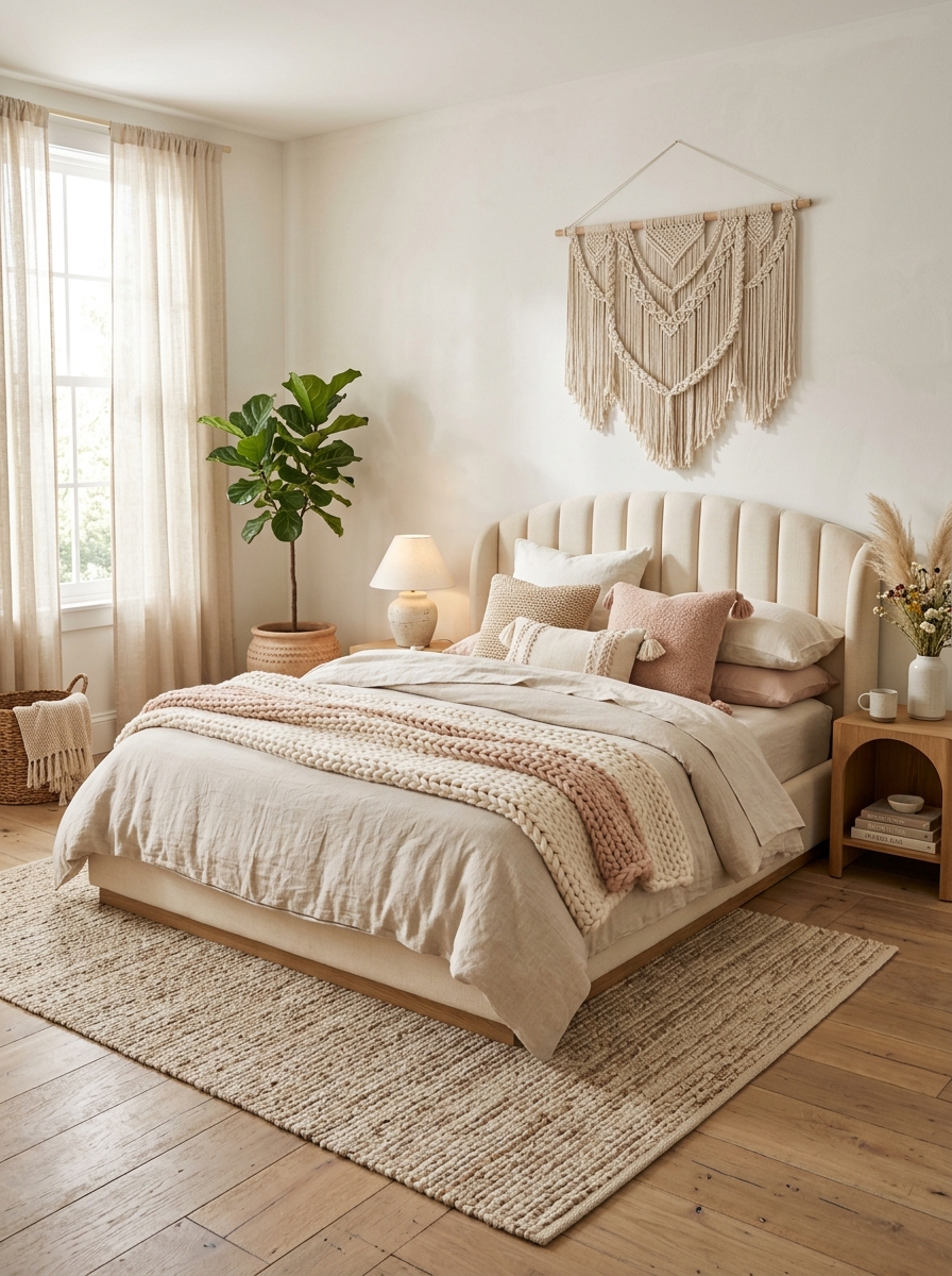 Curved Neutral Bed with Layered Textures