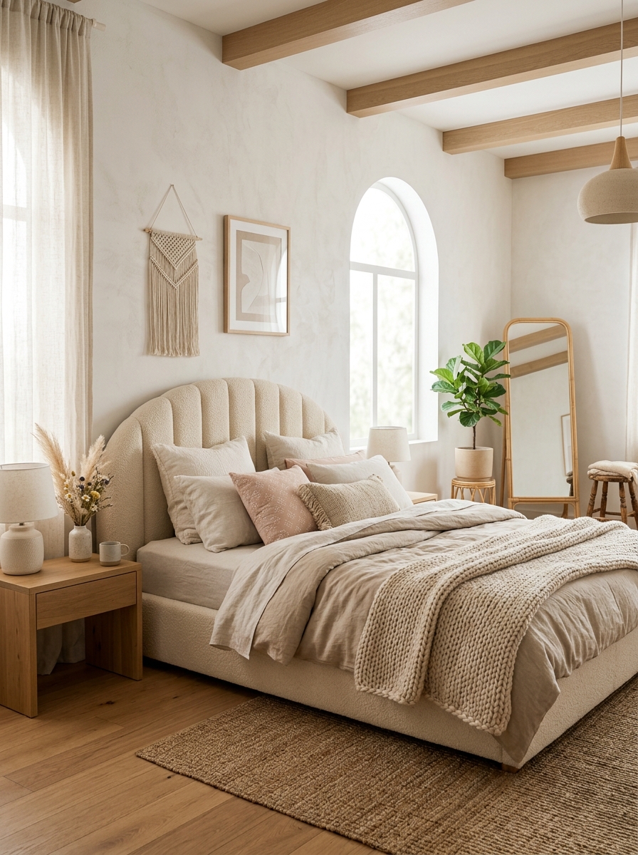 Curved Neutral Bed with Layered Textures