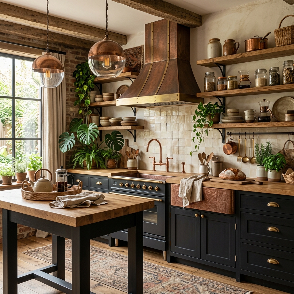 17 Bohemian Kitchen with Plants and Decor Ideas