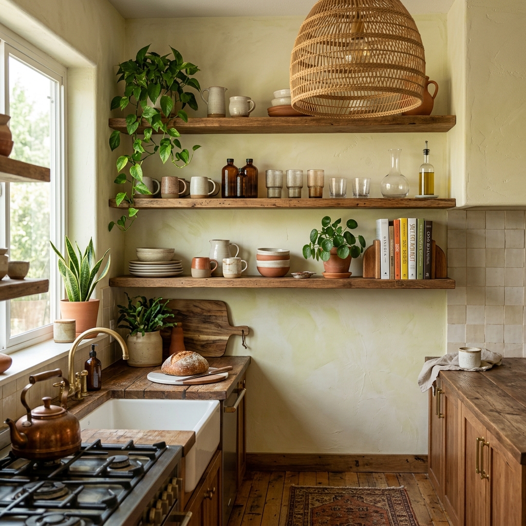 17 Luxury Boho Chic Kitchen with Layered Textures Ideas