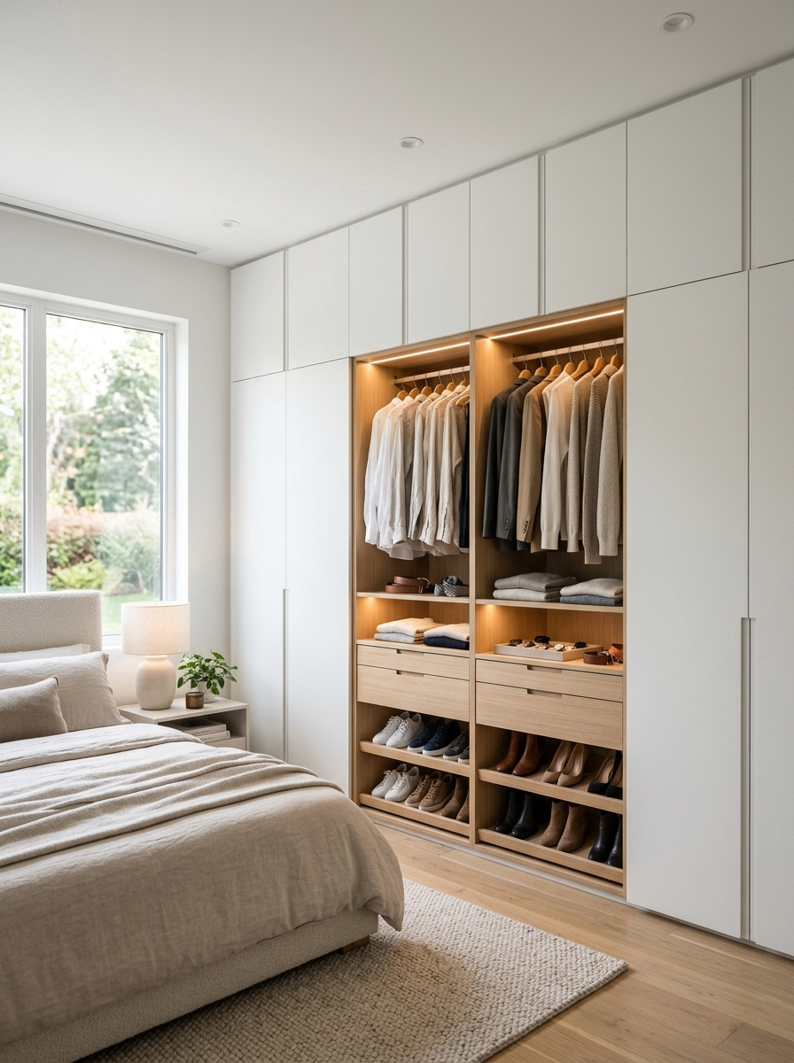 Built-In Floor-to-Ceiling Vertical Storage Closet