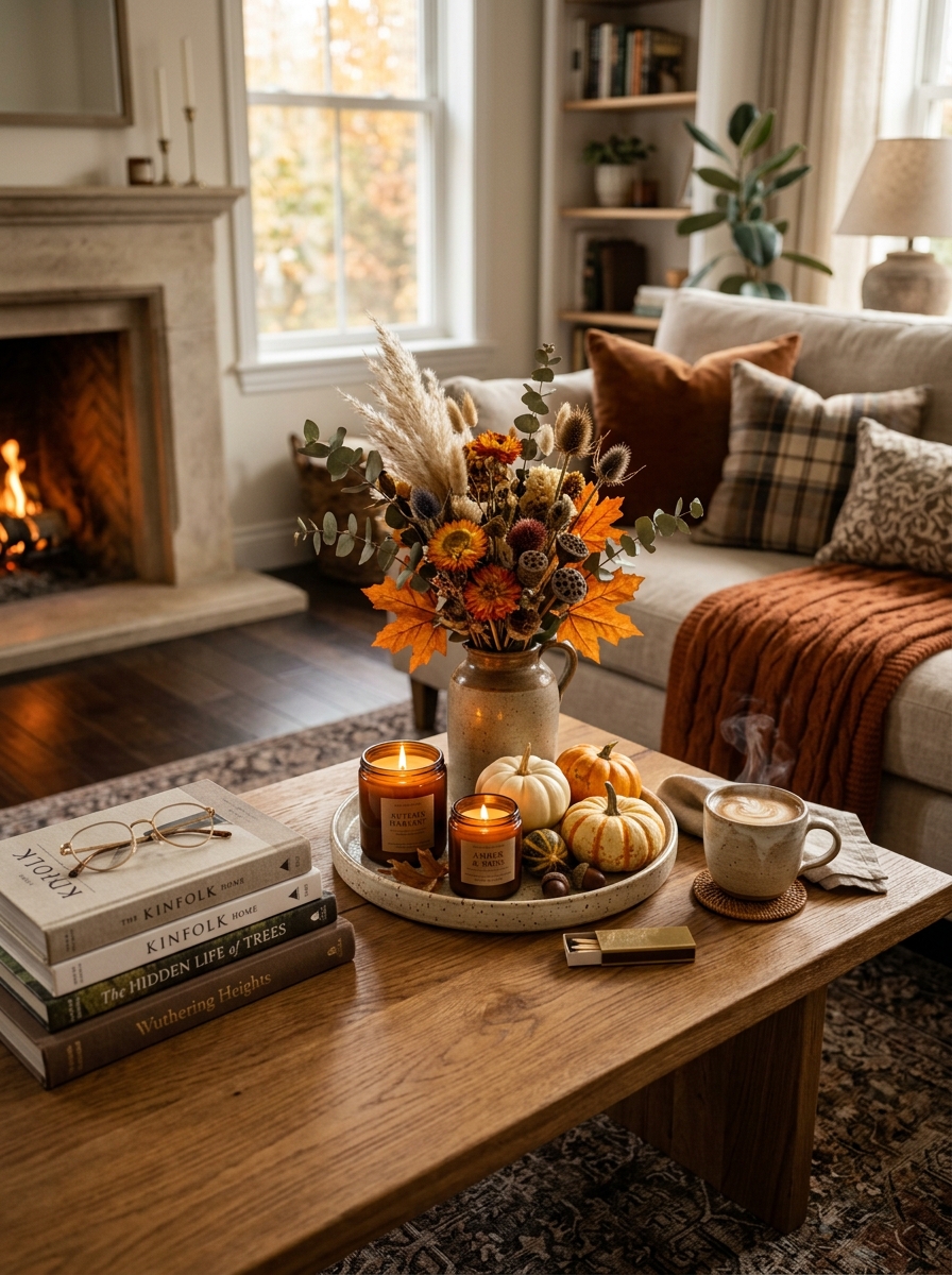 Autumn-Inspired Coffee Table Styling
