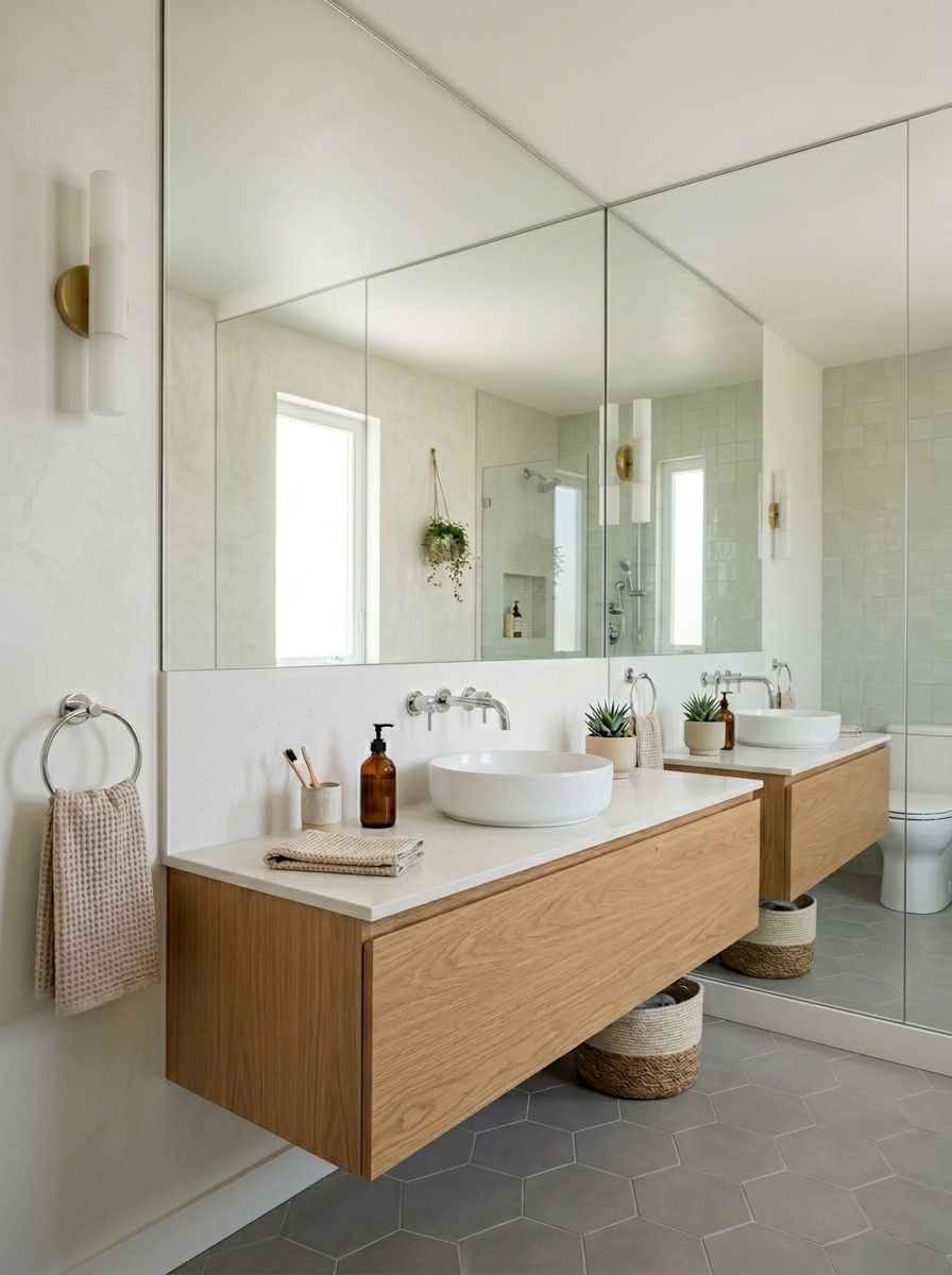 Oversized Mirror to Double the Space