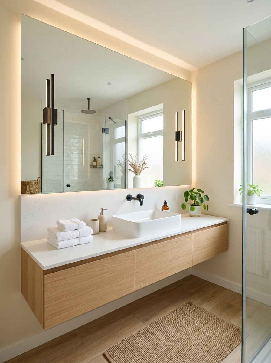Oversized Mirror to Double the Space