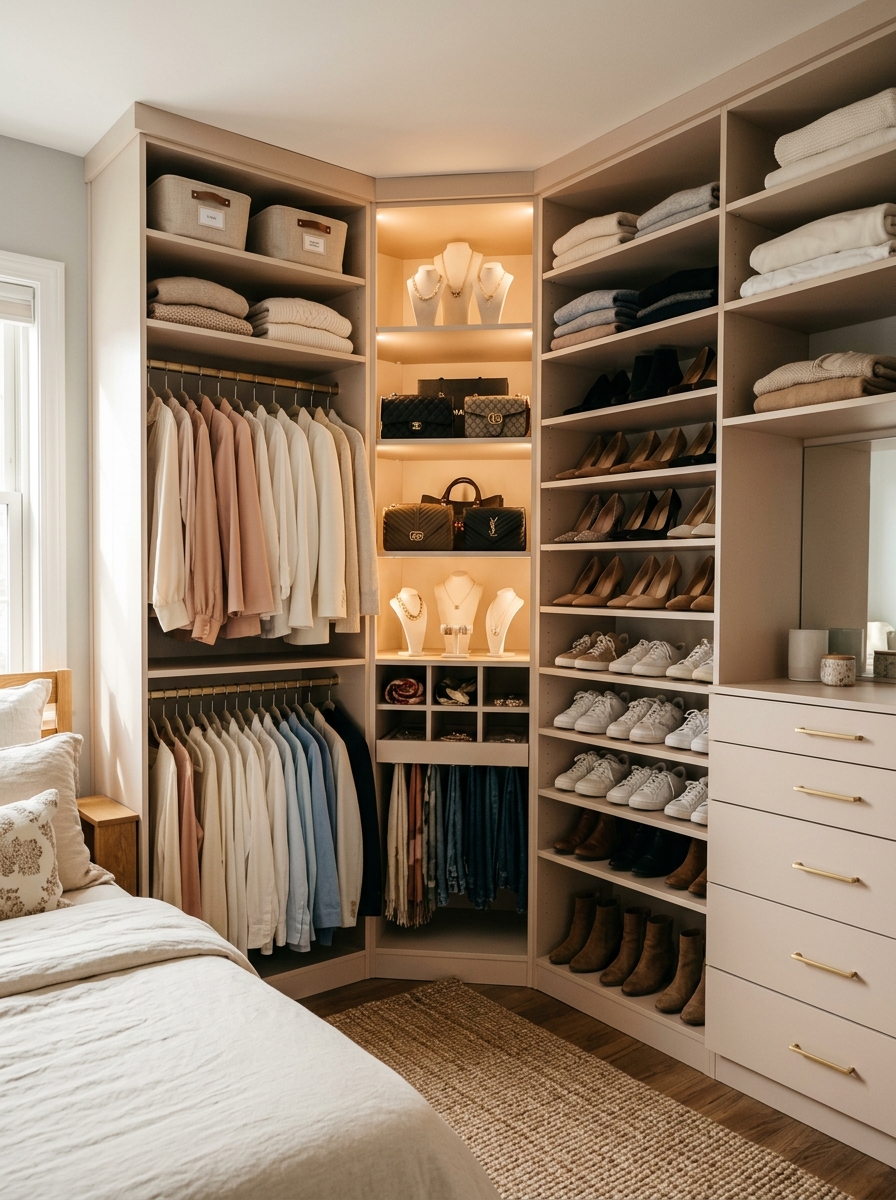 Corner Closet Optimization Layout