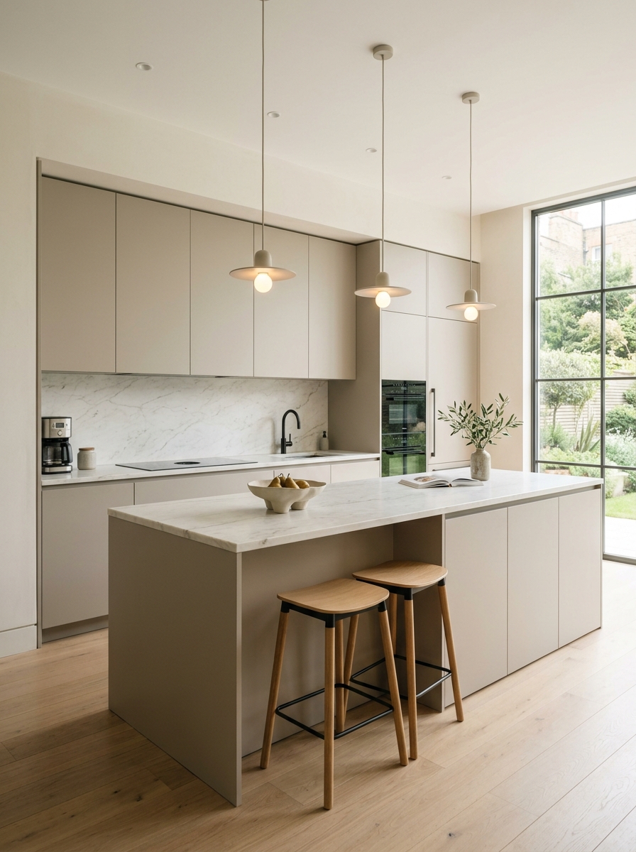 Handleless Cabinets with Push-to-Open Design