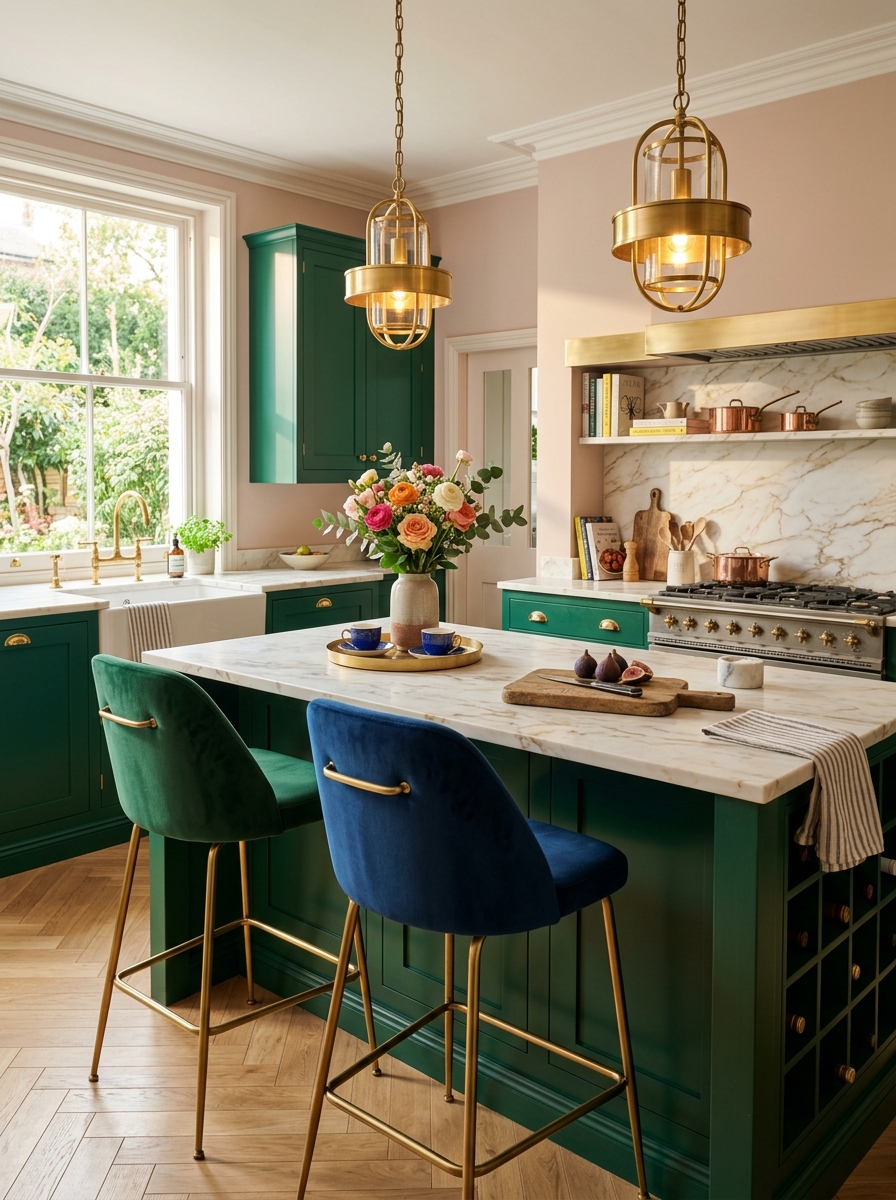 Jewel-Tone Accents with Soft Feminine Base