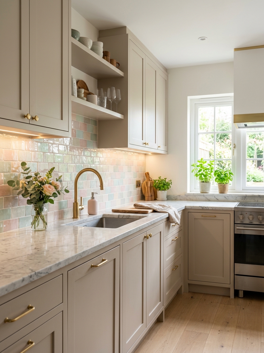 Pastel Backsplash for a Soft Pop of Color