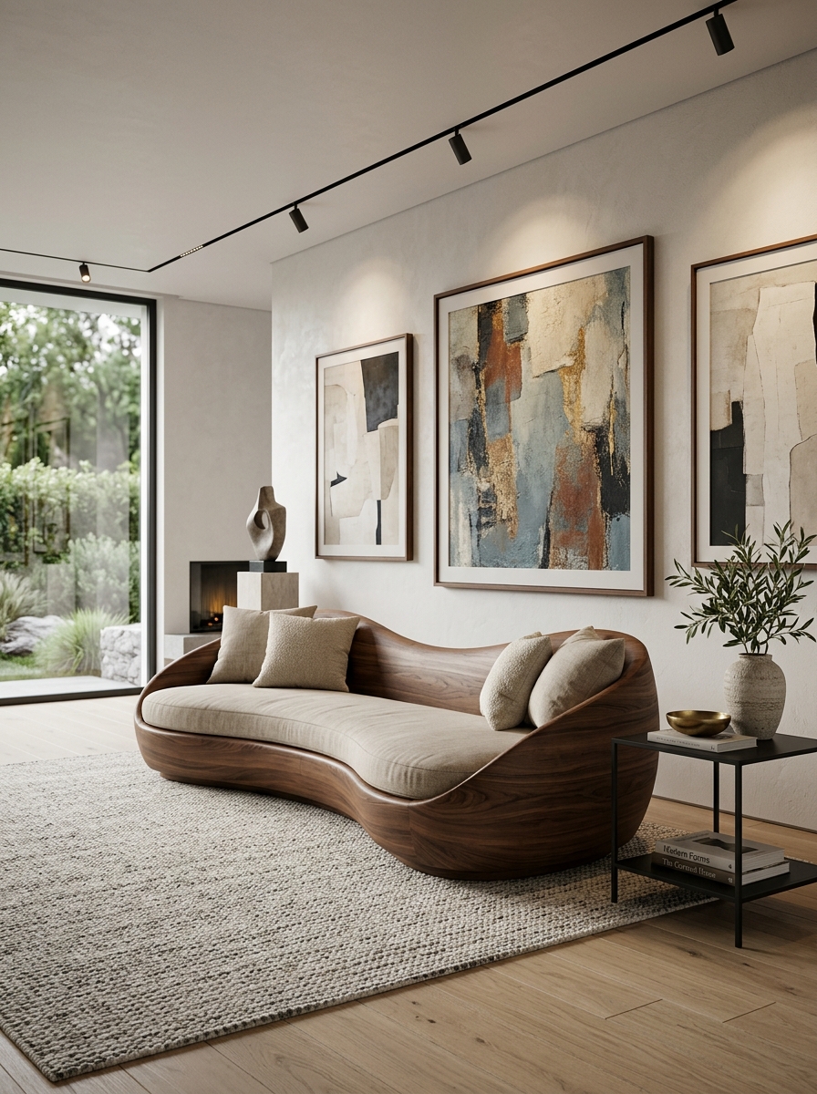 Sculptural Art Focus with Gallery-Style Walls