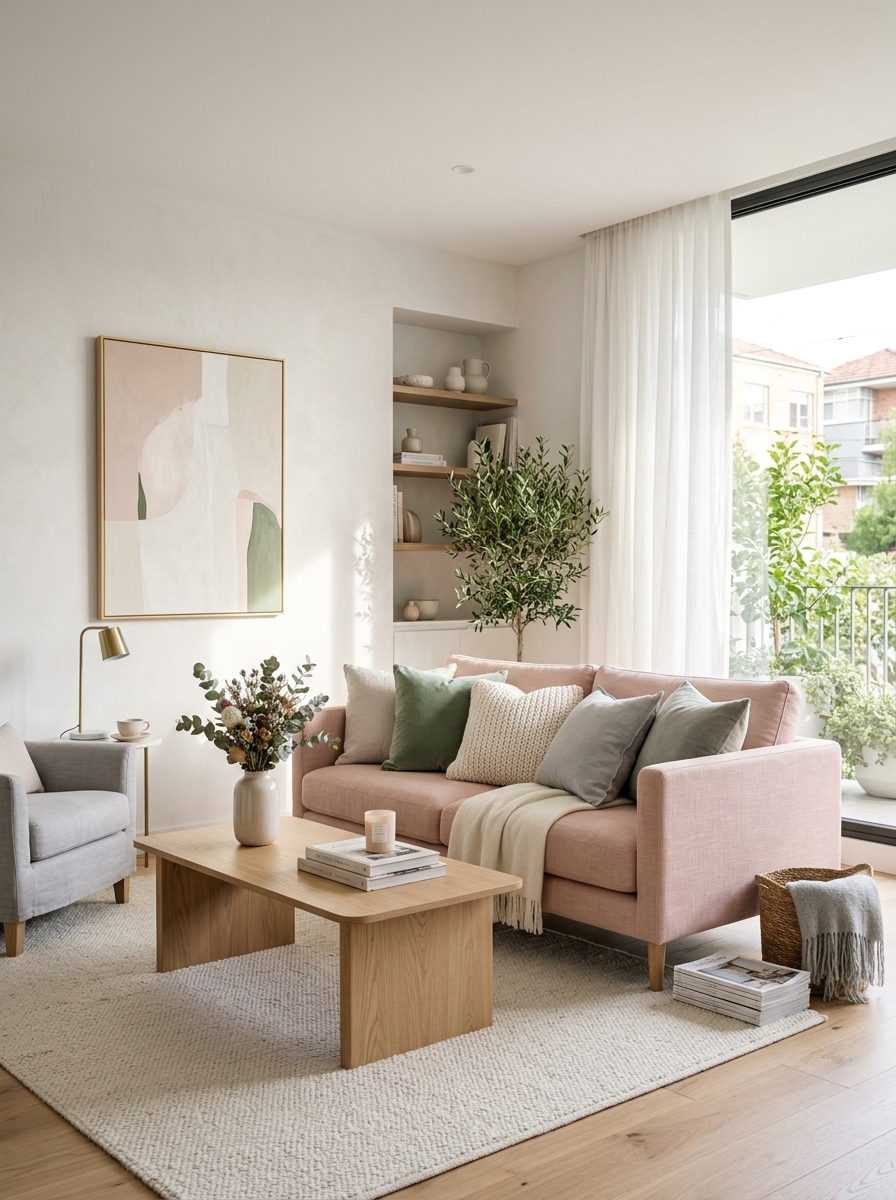 Soft Feminine Color Palette with Gentle Contrast