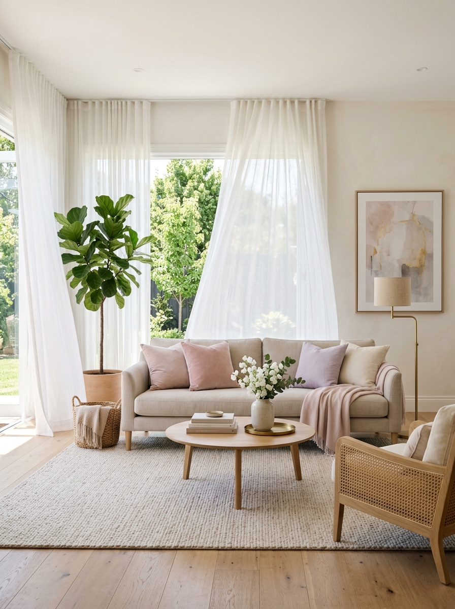 Floor-to-Ceiling Curtains for a Soft Finish