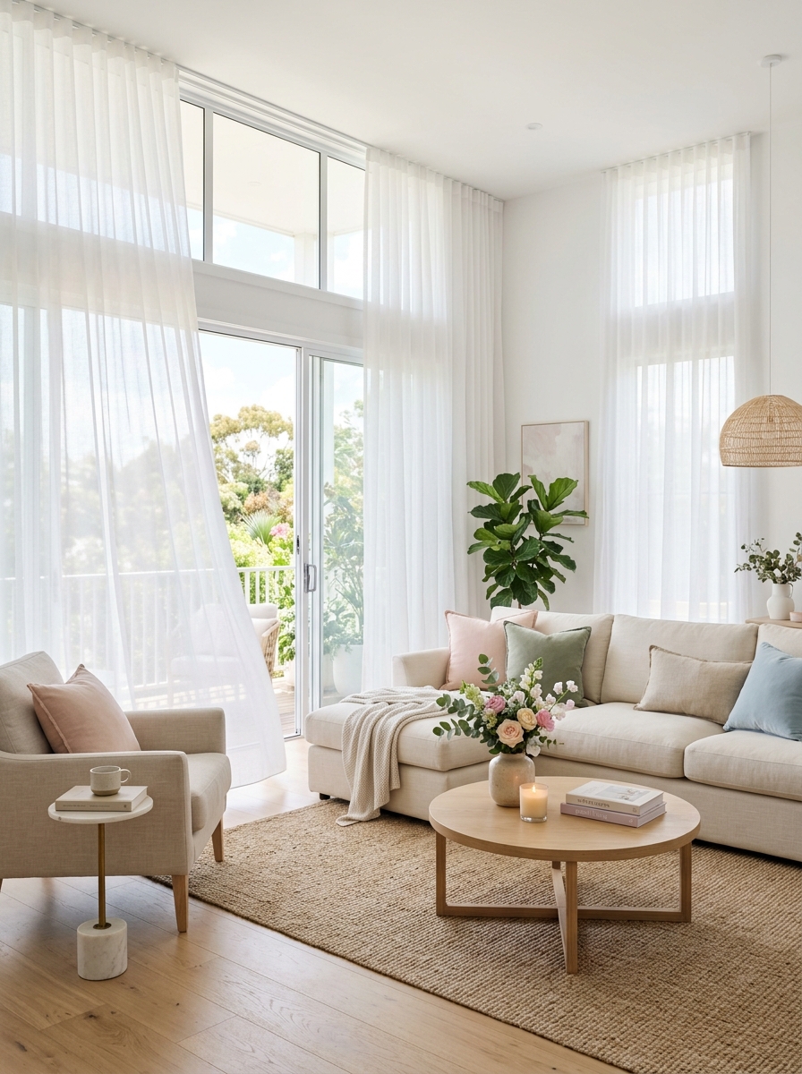 Floor-to-Ceiling Curtains for a Soft Finish