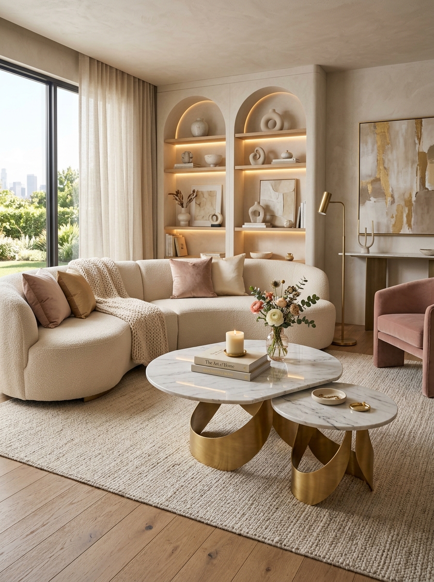Sculptural Coffee Tables with Layered Design
