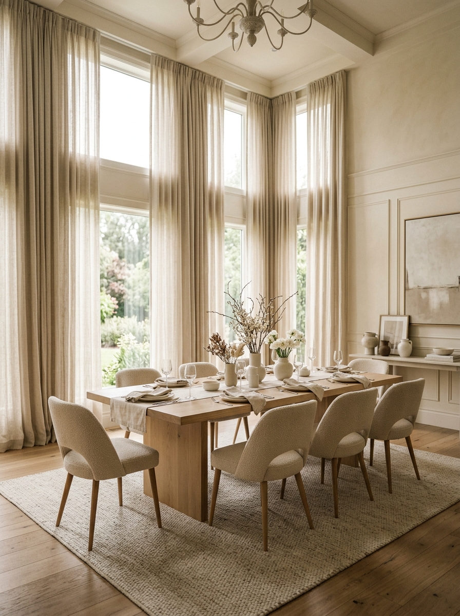 Minimalist Luxury with Floor-Length Drapes