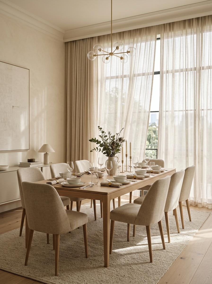 Minimalist Luxury with Floor-Length Drapes