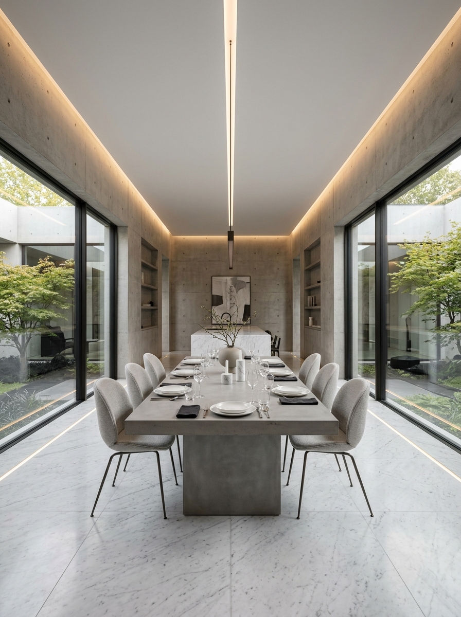 Ultra-Luxury Minimal Architectural Dining Room