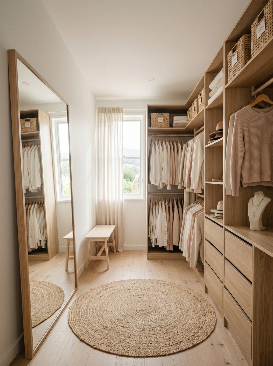 Bright Airy Scandinavian Feminine Closet