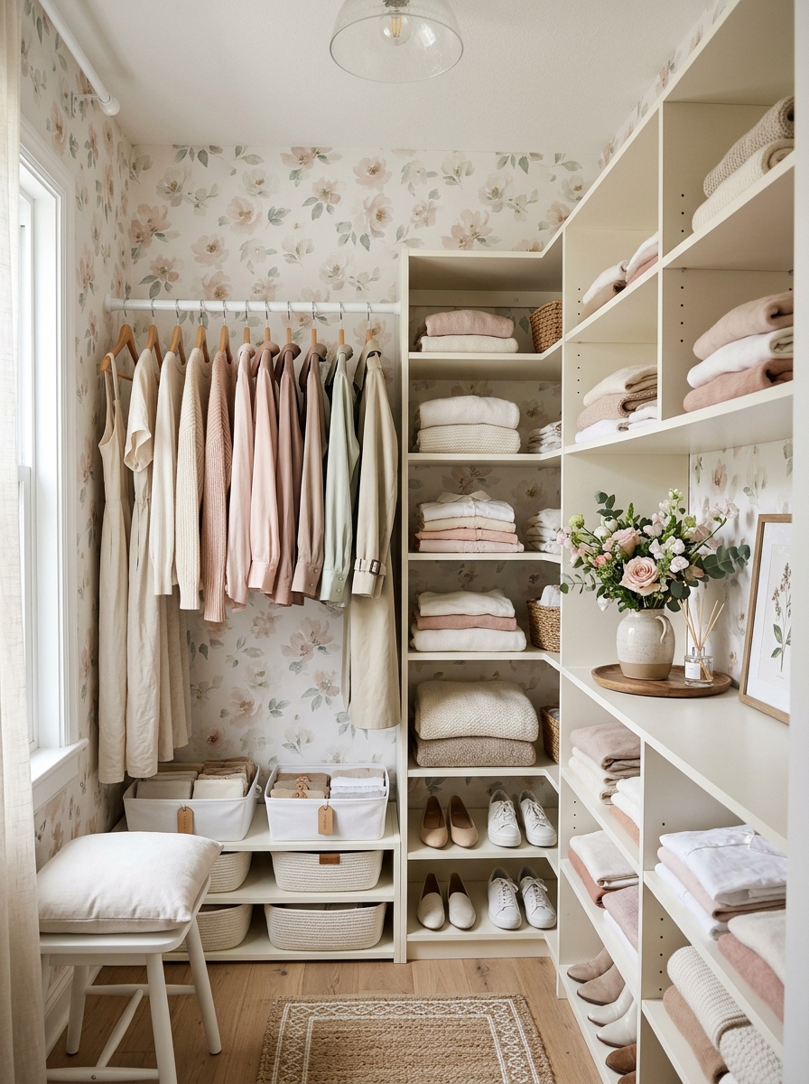 Floral Accent Feminine Closet