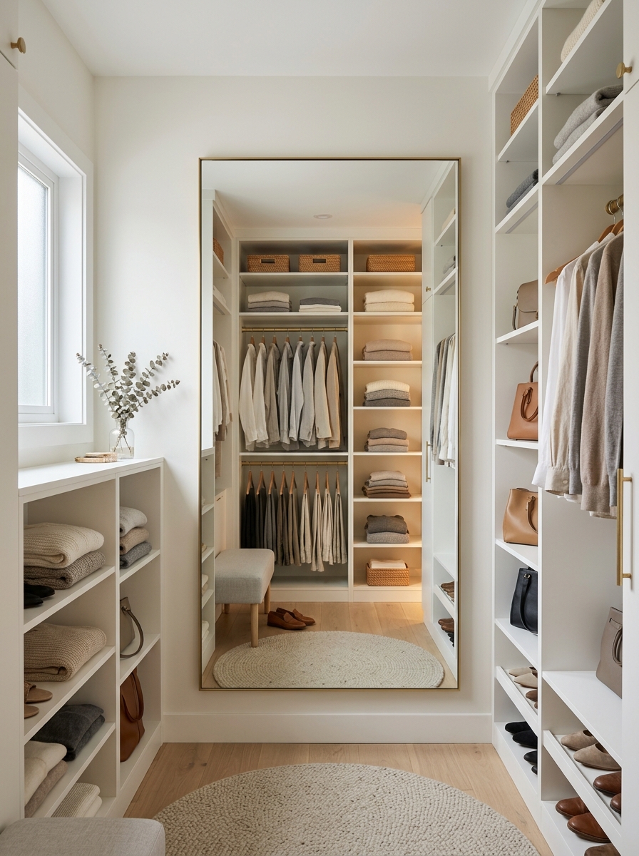 Mirror-Focused Elegant Closet