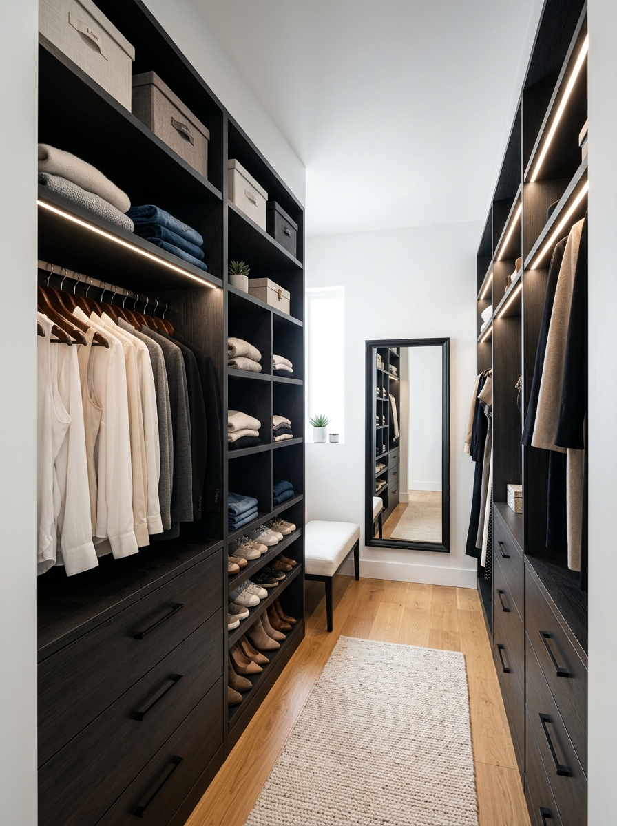 High-Contrast Chic Closet