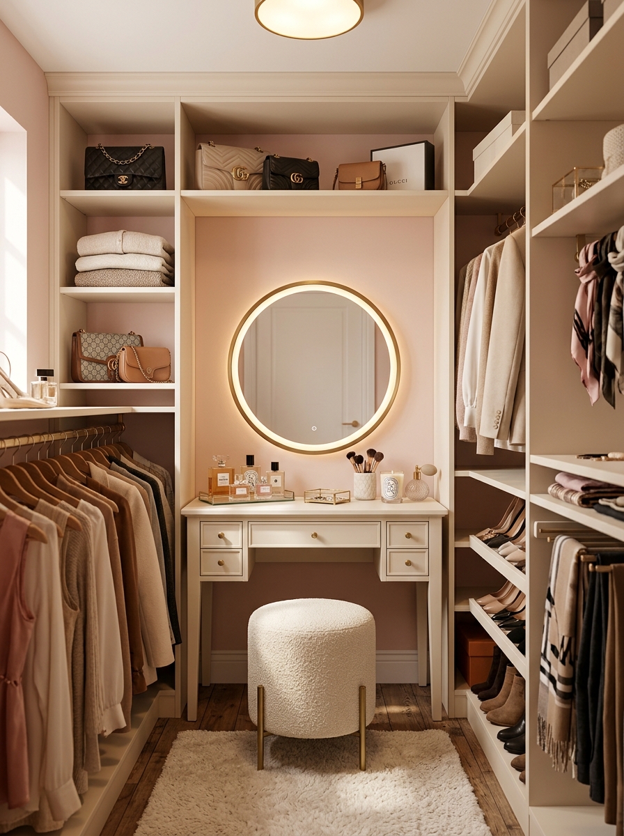 Feminine Vanity Closet Combo