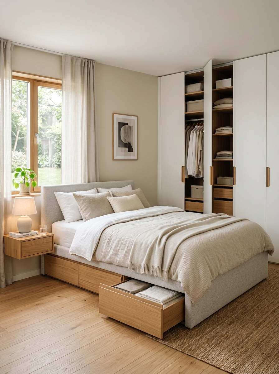 Under-Bed & Hidden Closet Storage Layout