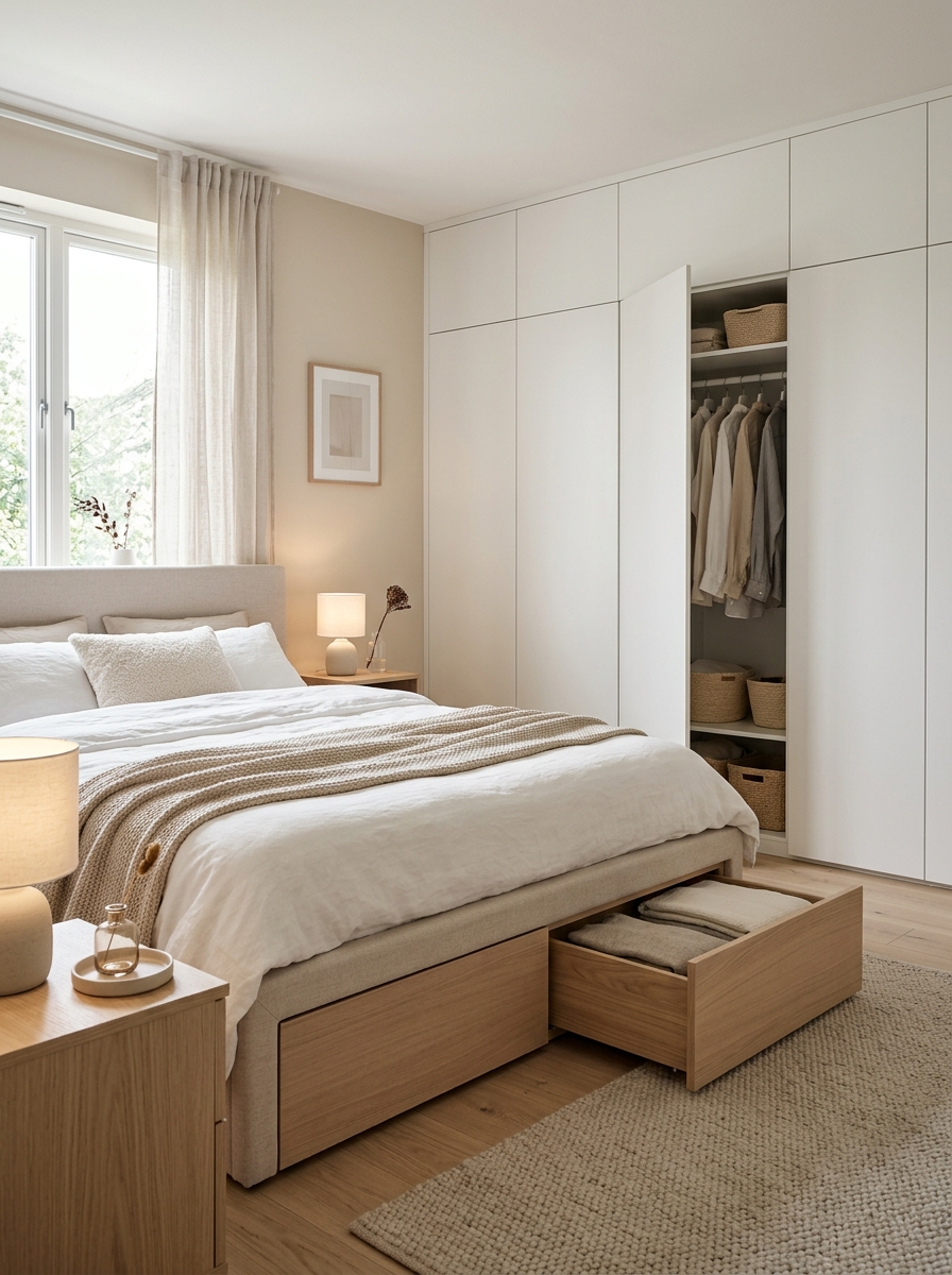 Under-Bed & Hidden Closet Storage Layout