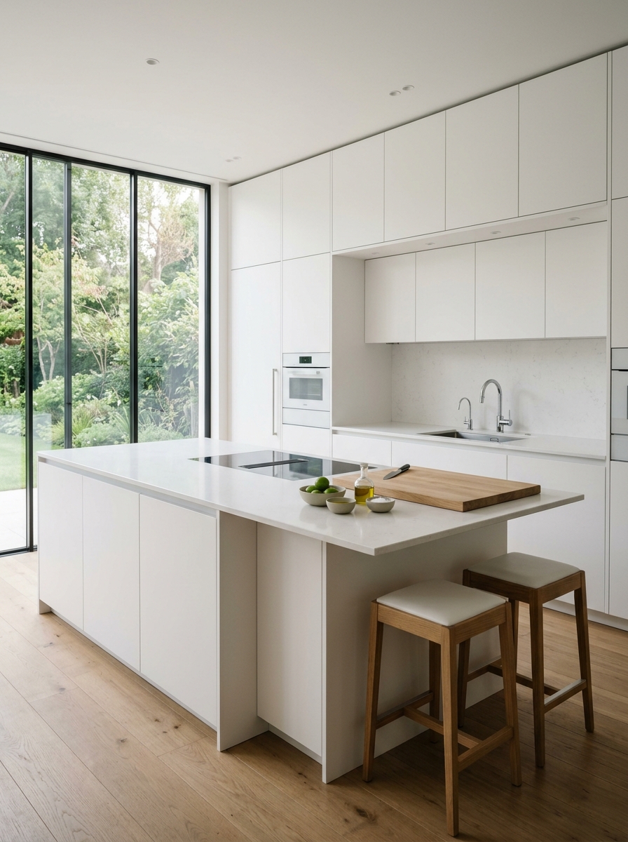 Minimalist All-White with Hidden Storage