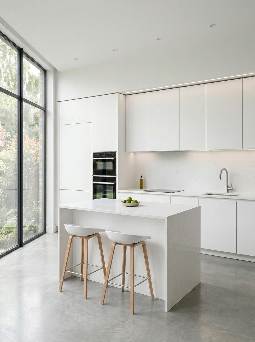 Minimalist All-White with Hidden Storage