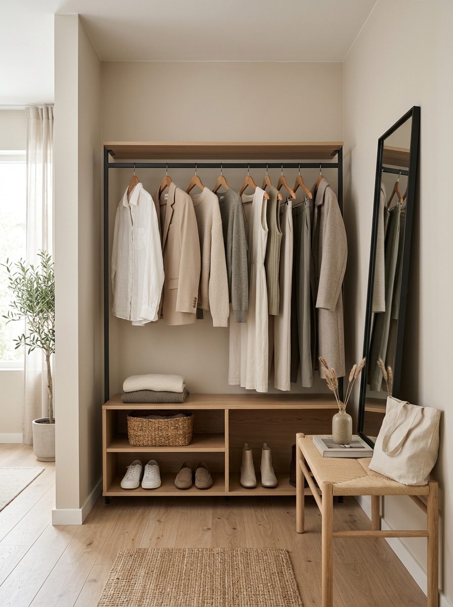 Minimal Open Rack Chic Closet