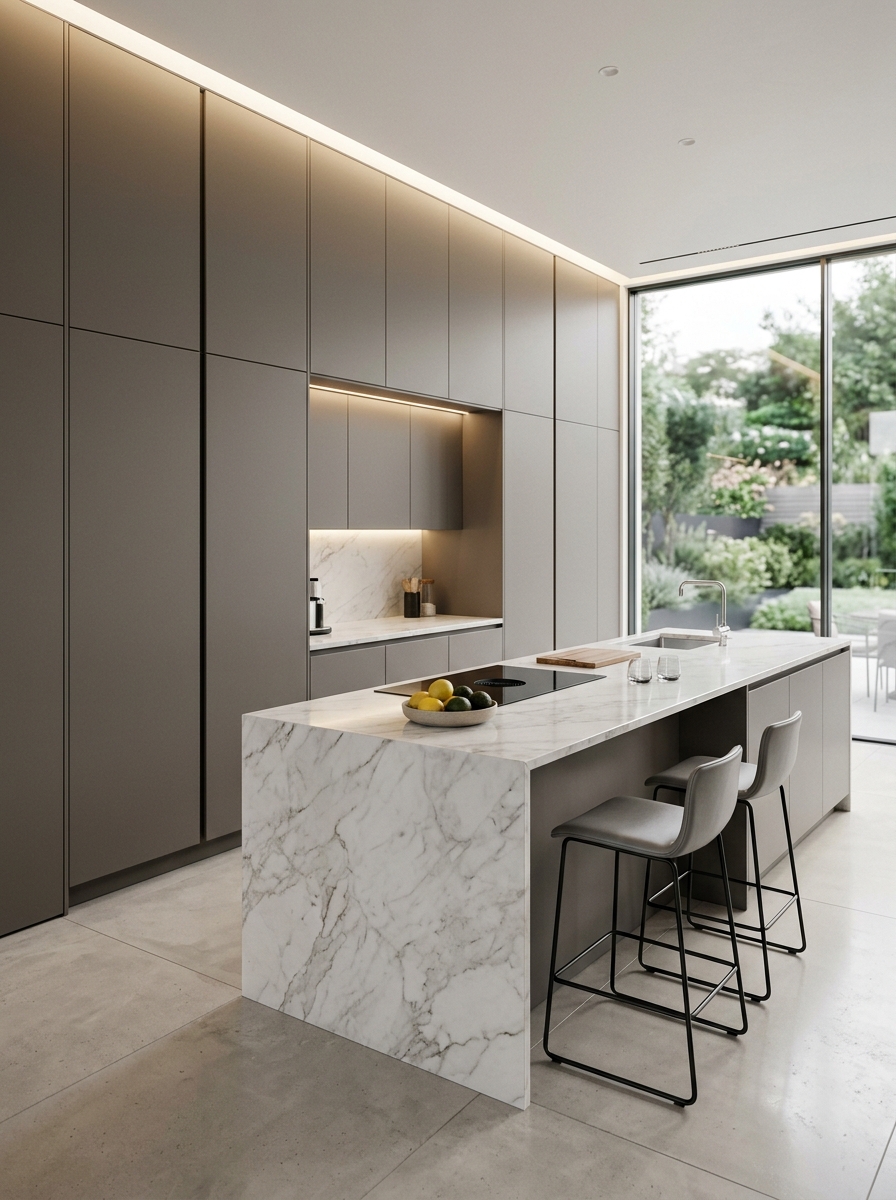 Sleek Cabinets with Integrated Appliances