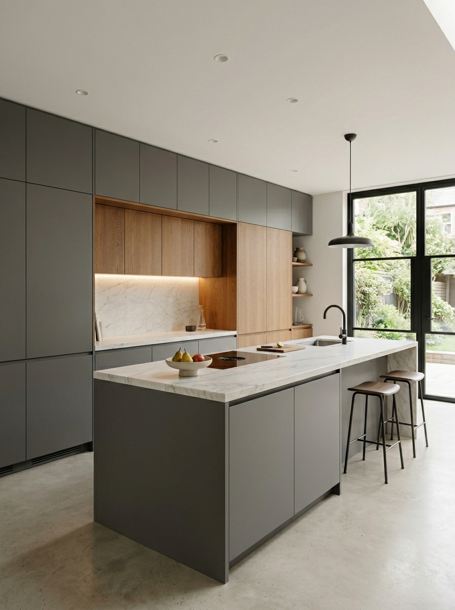 Sleek Cabinets with Integrated Appliances