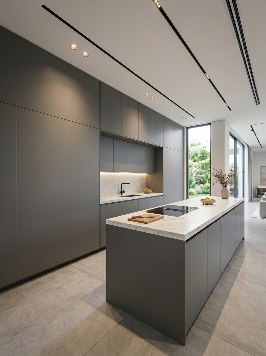 Sleek Cabinets with Integrated Appliances