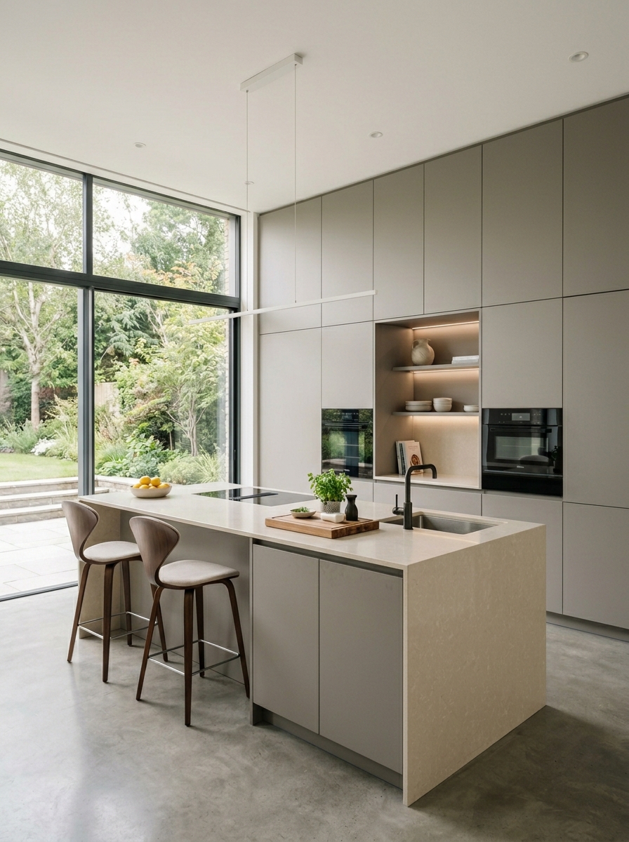 Floor-to-Ceiling Cabinets for a Seamless Look
