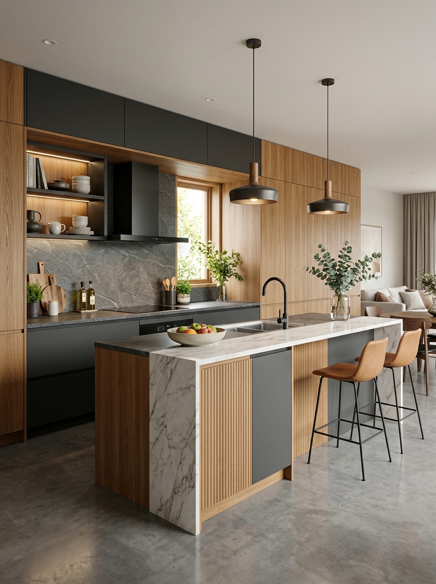 Mixed Materials for a Layered Contemporary Look