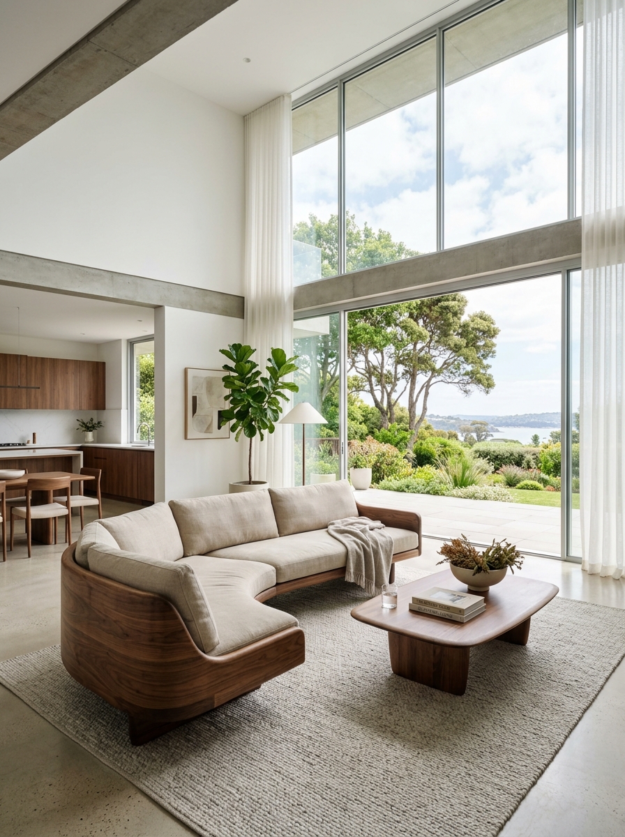 Open-Concept Luxury with Floor-to-Ceiling Windows