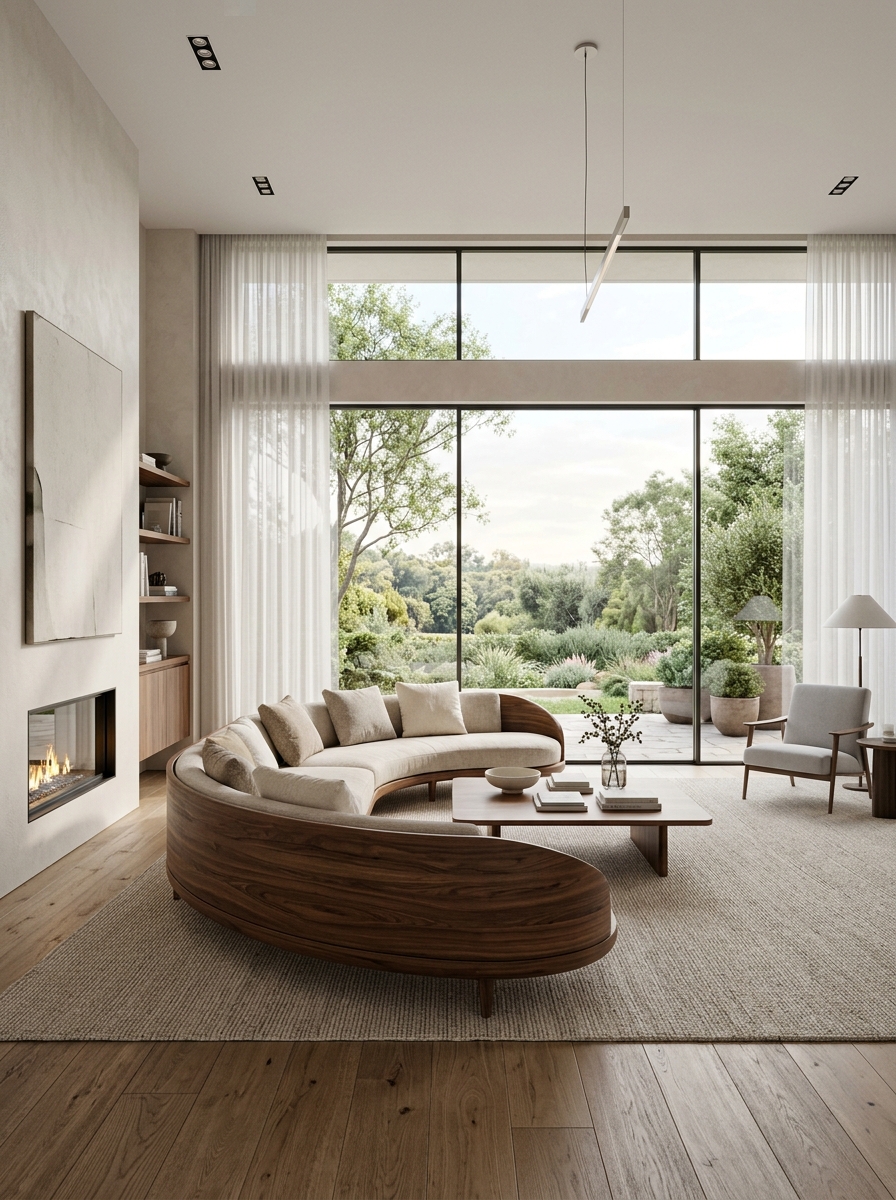 Open-Concept Luxury with Floor-to-Ceiling Windows