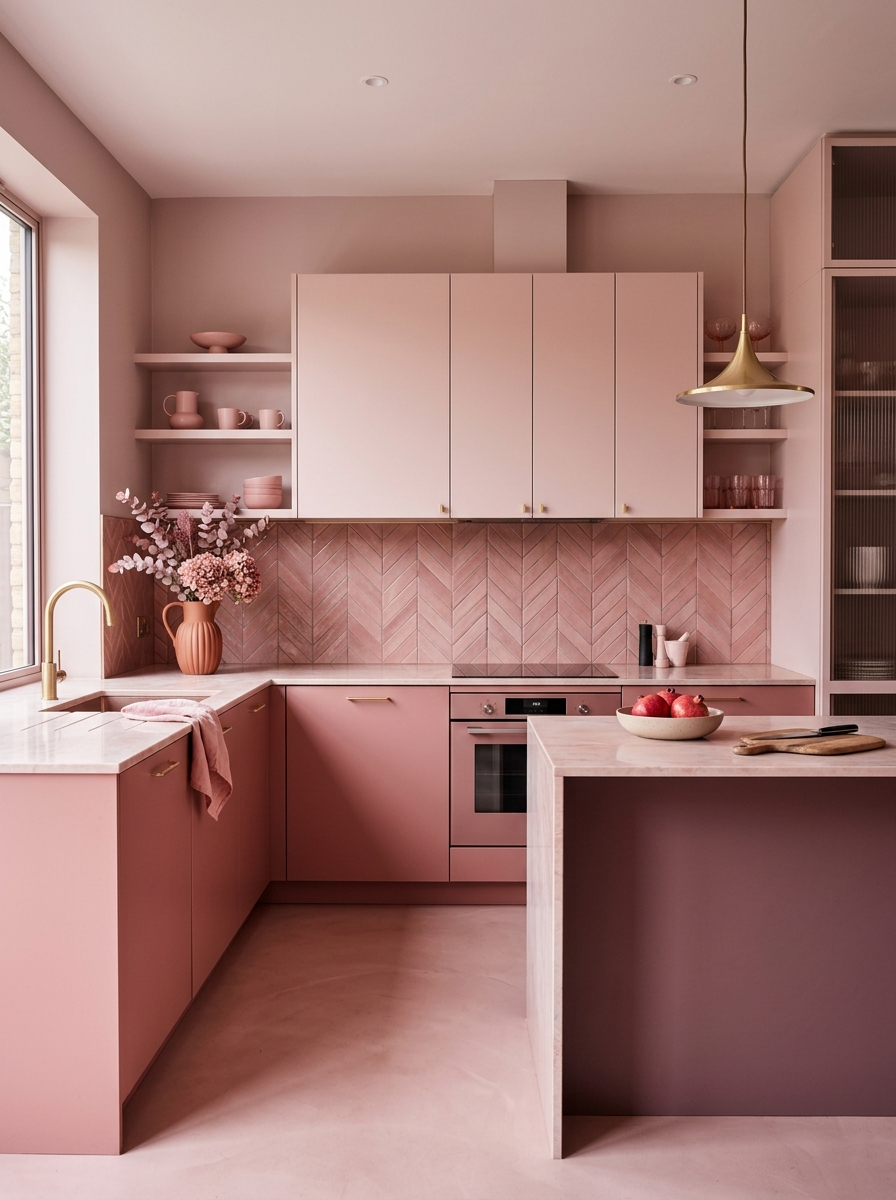 Monochrome Pink Kitchen
