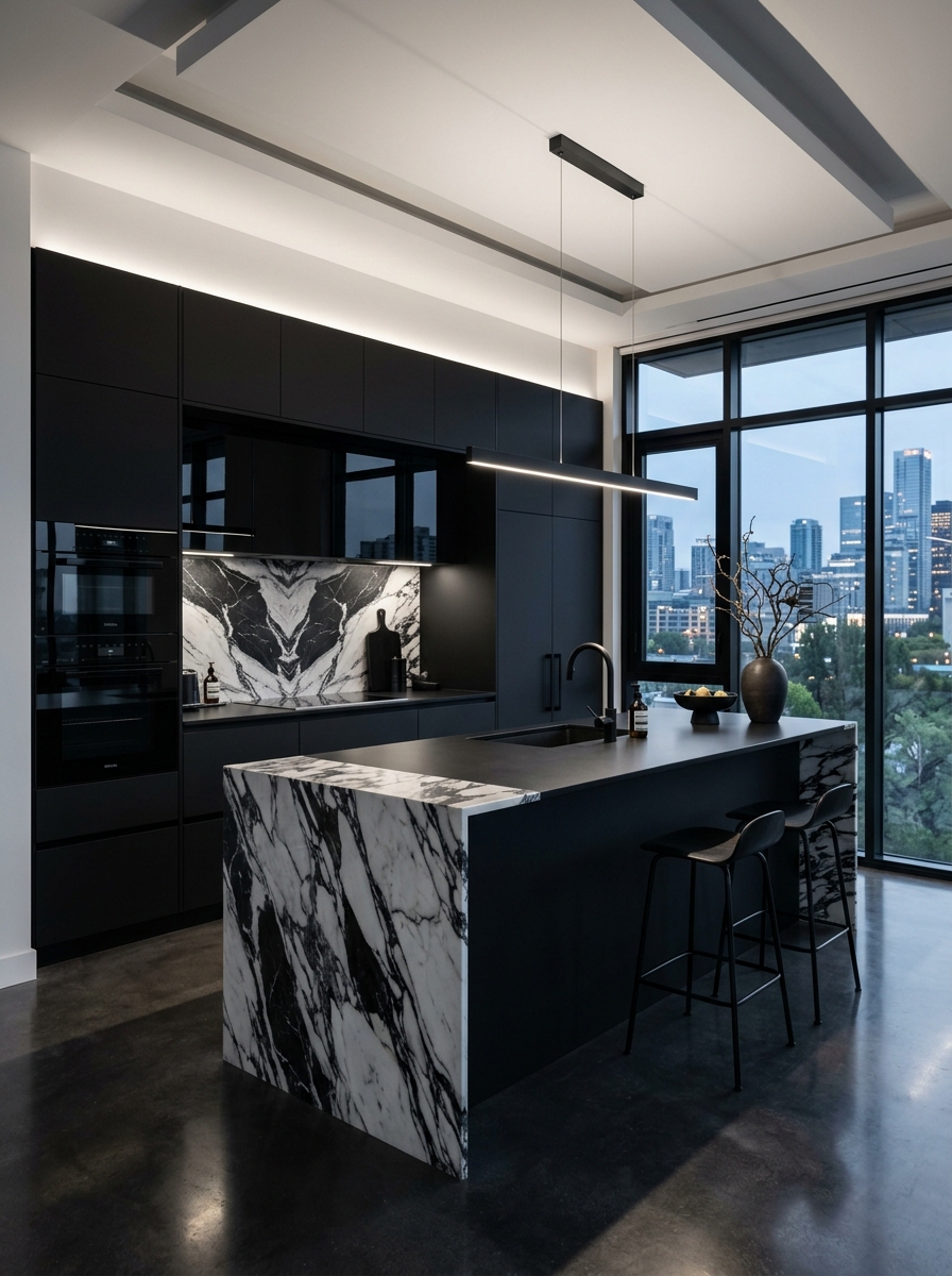 Ultra-Modern Monochrome Kitchen