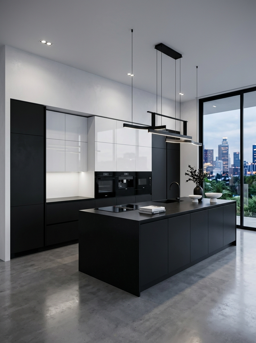 Ultra-Modern Monochrome Kitchen